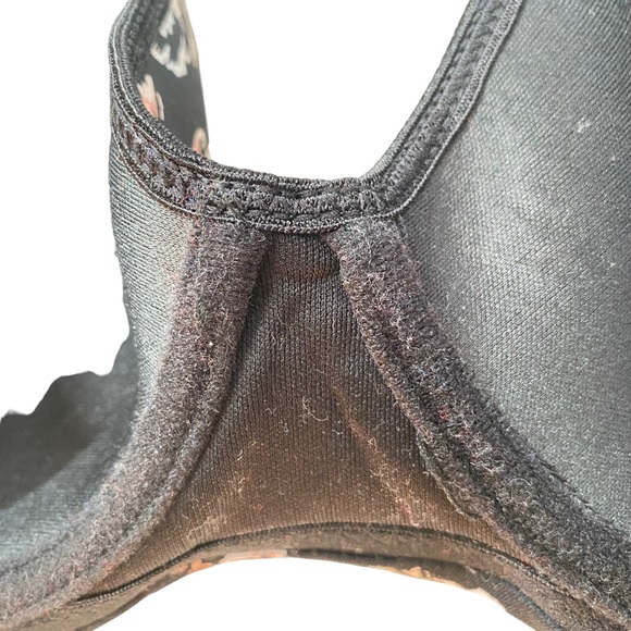 Adrienne Vittadini Studio Black Floral Bra 38D Smooth Underwire Padded Straps - Picture 4 of 8